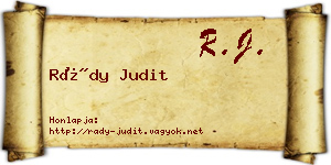 Rády Judit névjegykártya